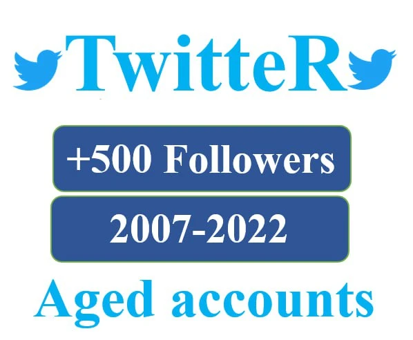 Twitter aged 2007-2022, +500 followers+ auth_token + firstmail included + 2FA