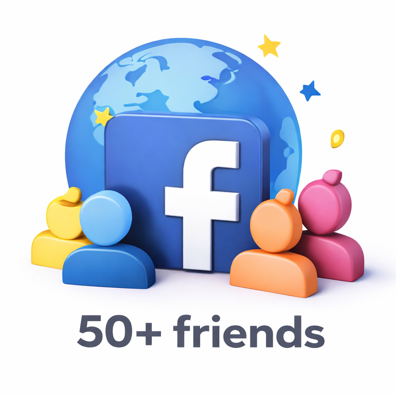 50+ FRIENDS FACEBOOK ACCOUNTS. 2FA. MAIL INCLUDED. MANUAL REG