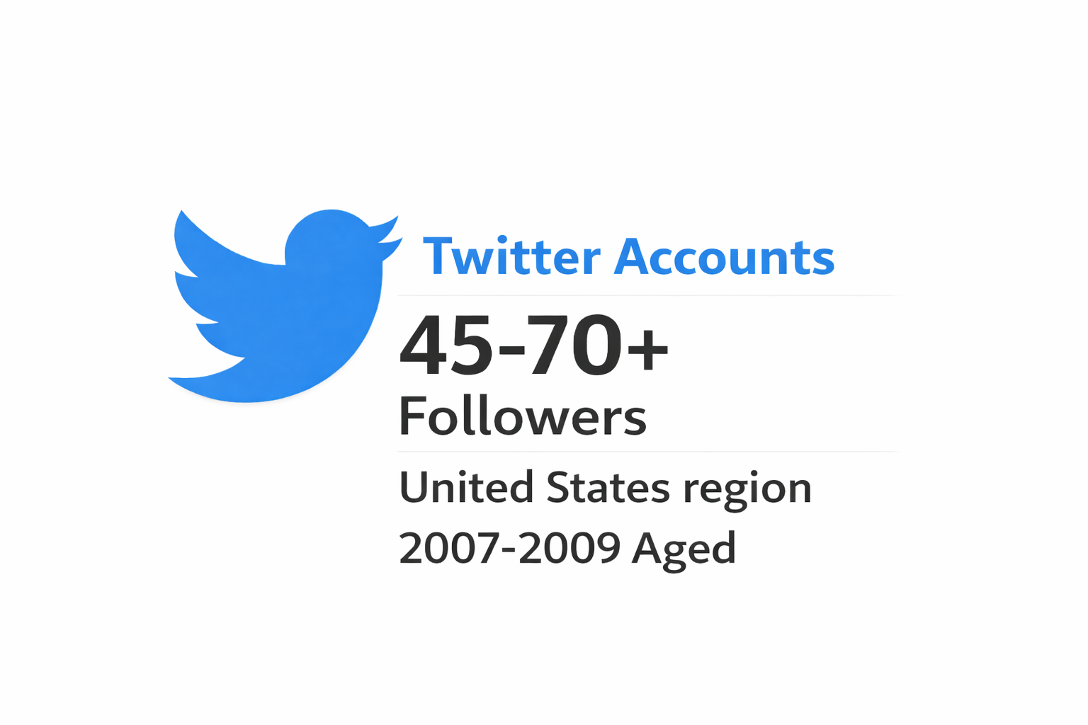 ❄️Twitter❄️United States region❄️2007-2009 aged❄️45-70 + Followers❄️